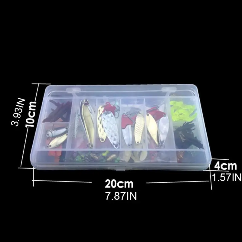 

108 Pcs Bionic Fake Fishing Lure Set Soft Plastic Lure Hard High-carbon Steel Jig Hook for Trout Bass Salmon with Box