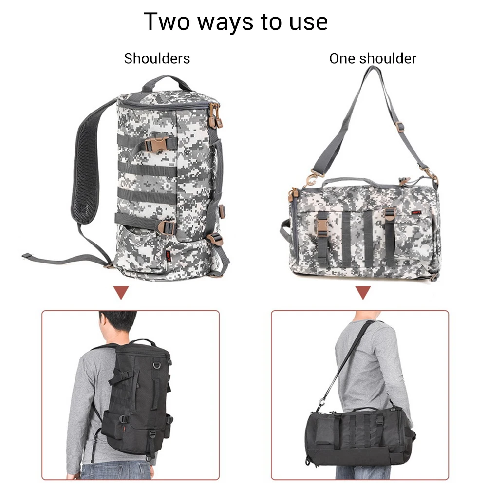 

New Multi-Function Waterproof Fishing Bag Outdoor Waist Bag Shoulder Spool Lure Storage Bags Cylindrical Fishing Tackle Backpack