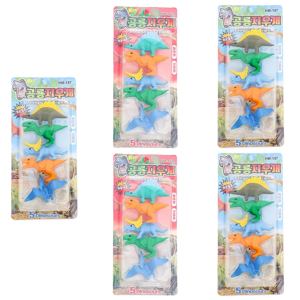 

1 Set 25Pcs Children Stationery Gift Kit Cartoon Erasers (Red Blue)