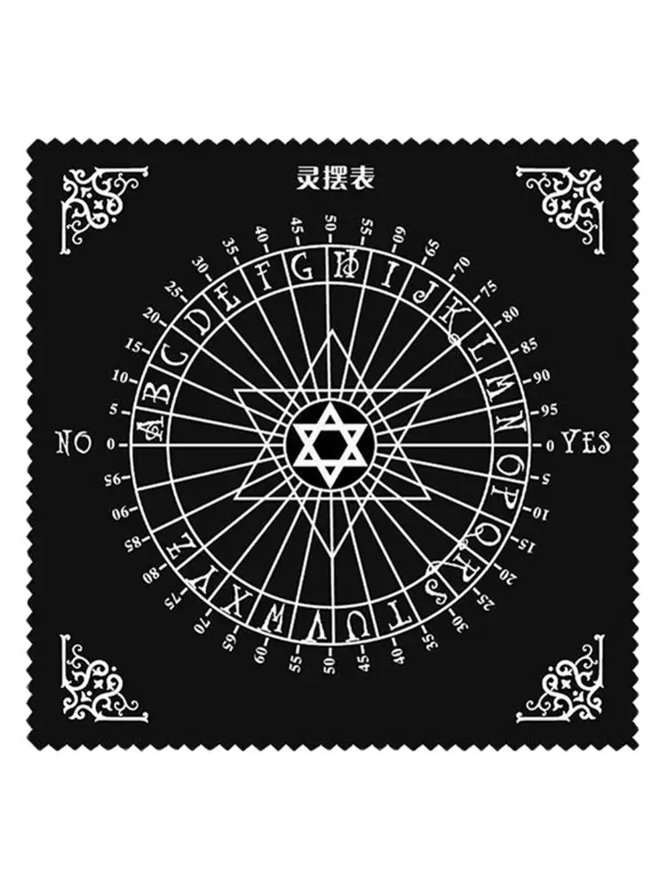 

30*30CM Tarot Tablecloth High-grade Flannel Durable Divination Props Tool Riple Moon Pentagram Pagan Altar Tarot Cloth Black Hot