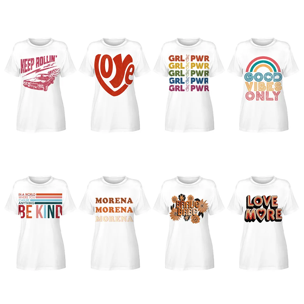 

Summer T-shirt New England Heat Transfer Casual Loose Short Sleeve Shirt Rayon Breathable Trendy Brand Women