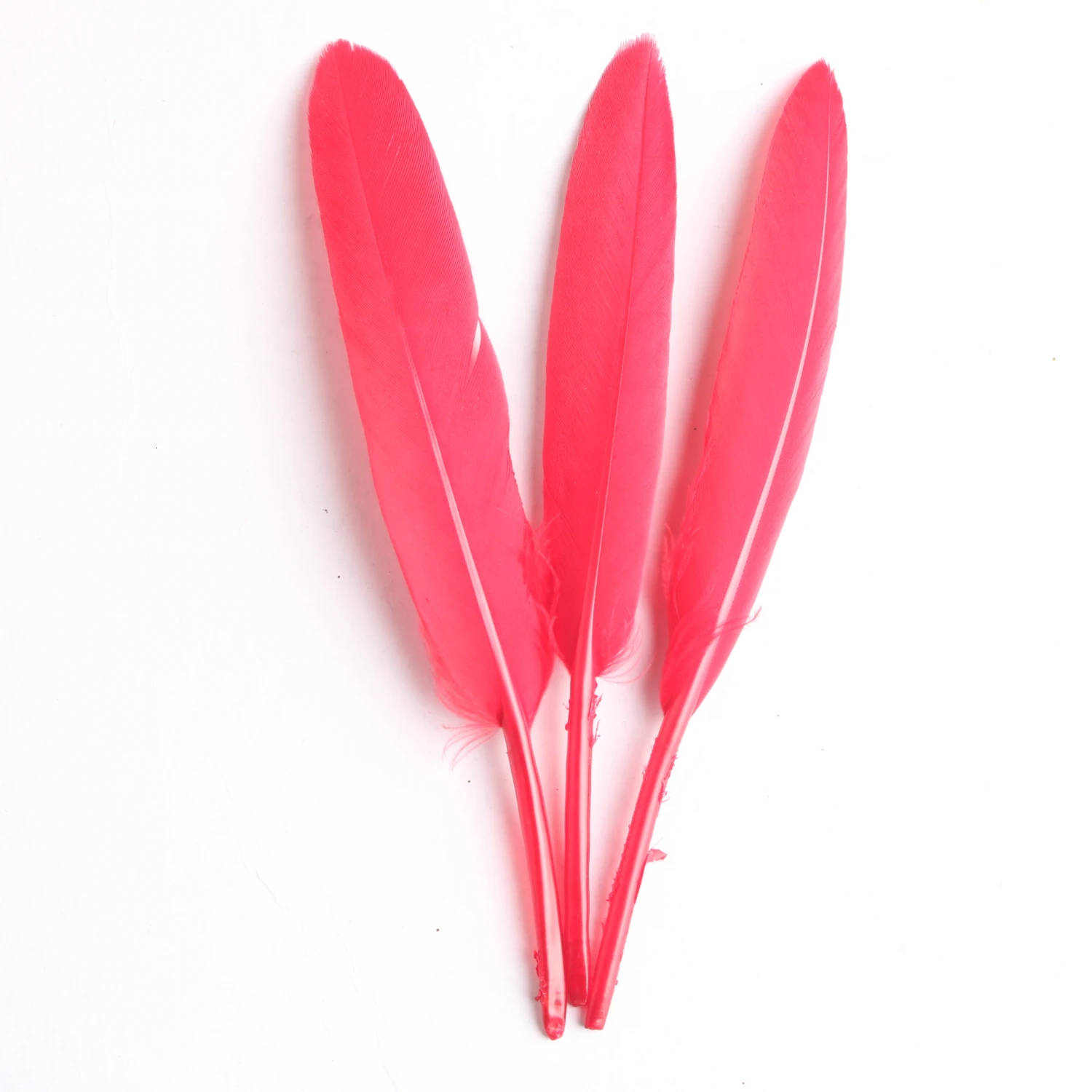red Красивые золотые гусиные перья, 20 шт./лот, для рукоделия, 10-15 см/4-6 дюймов, DIY, украшения, аксессуары - Цвет: red