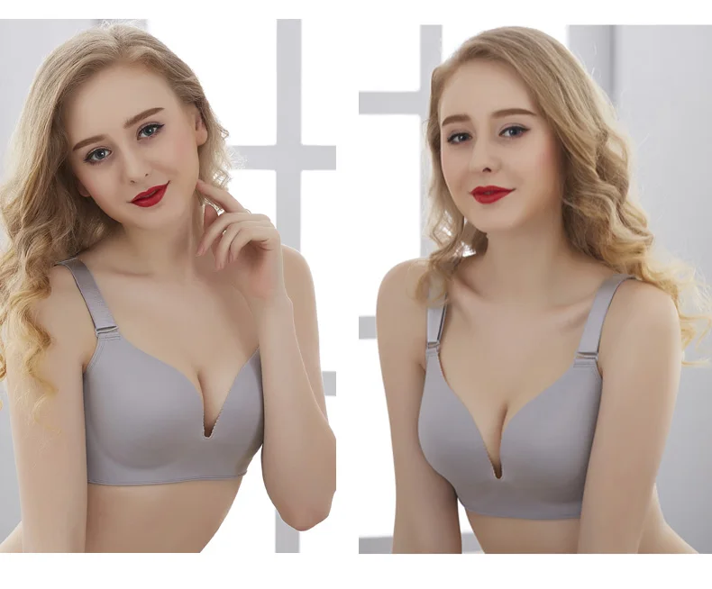 MS Full thin underwear push-up bra adjustable lace bra female bra D E F cup large size bra gathered large cup thin section new