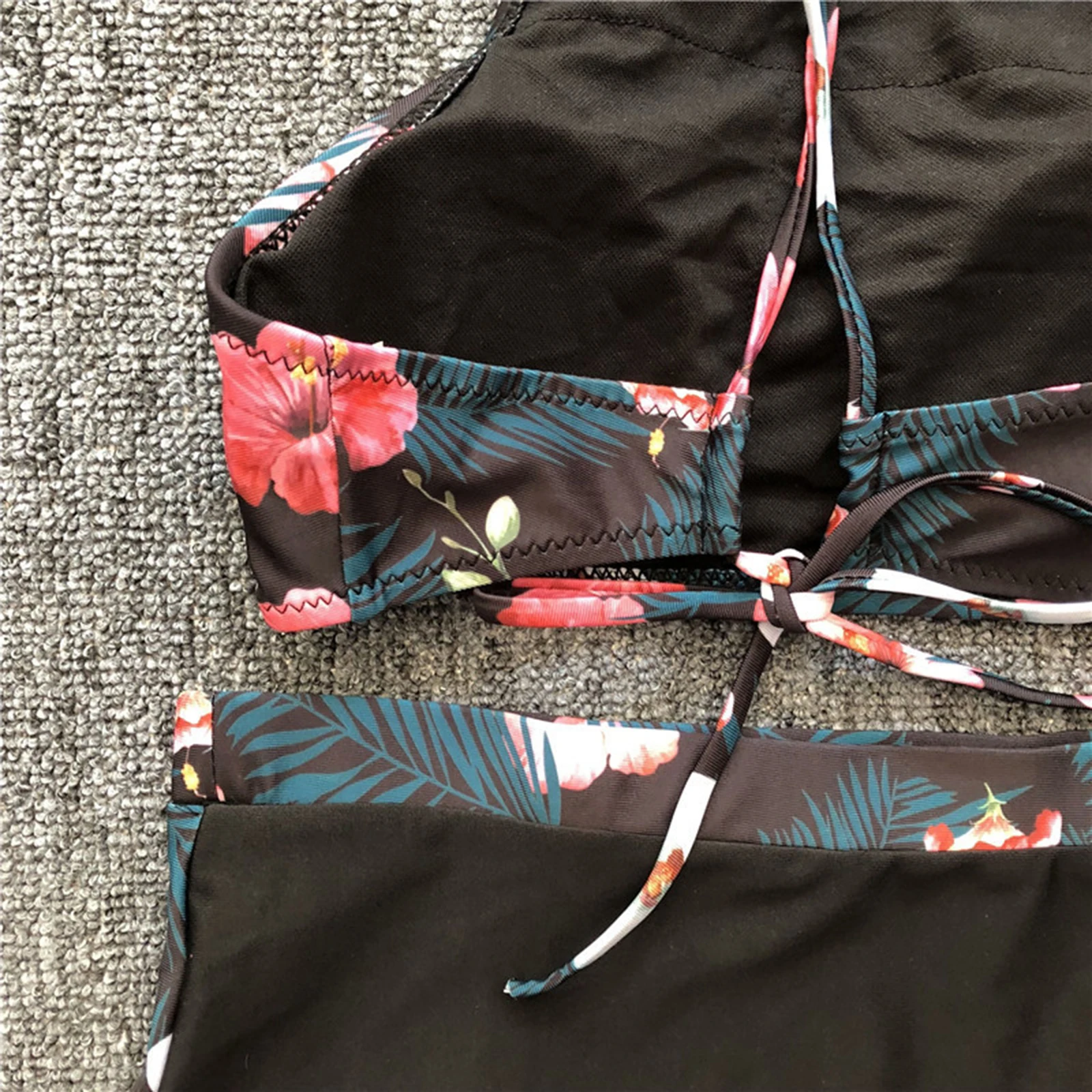 Женский купальный костюм из 2 предметов комплект бикини с цветочным принтом и