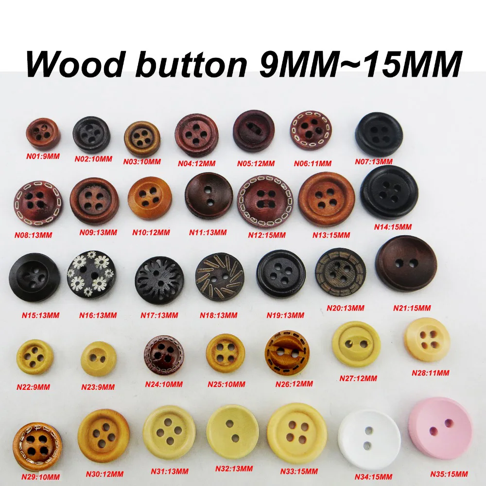 

100PCS COFFEE Painting Wooden Buttons 10MM Sewing Clothes Boots Coat Accessory Kid Shirt Button 4 Holes MCB-973