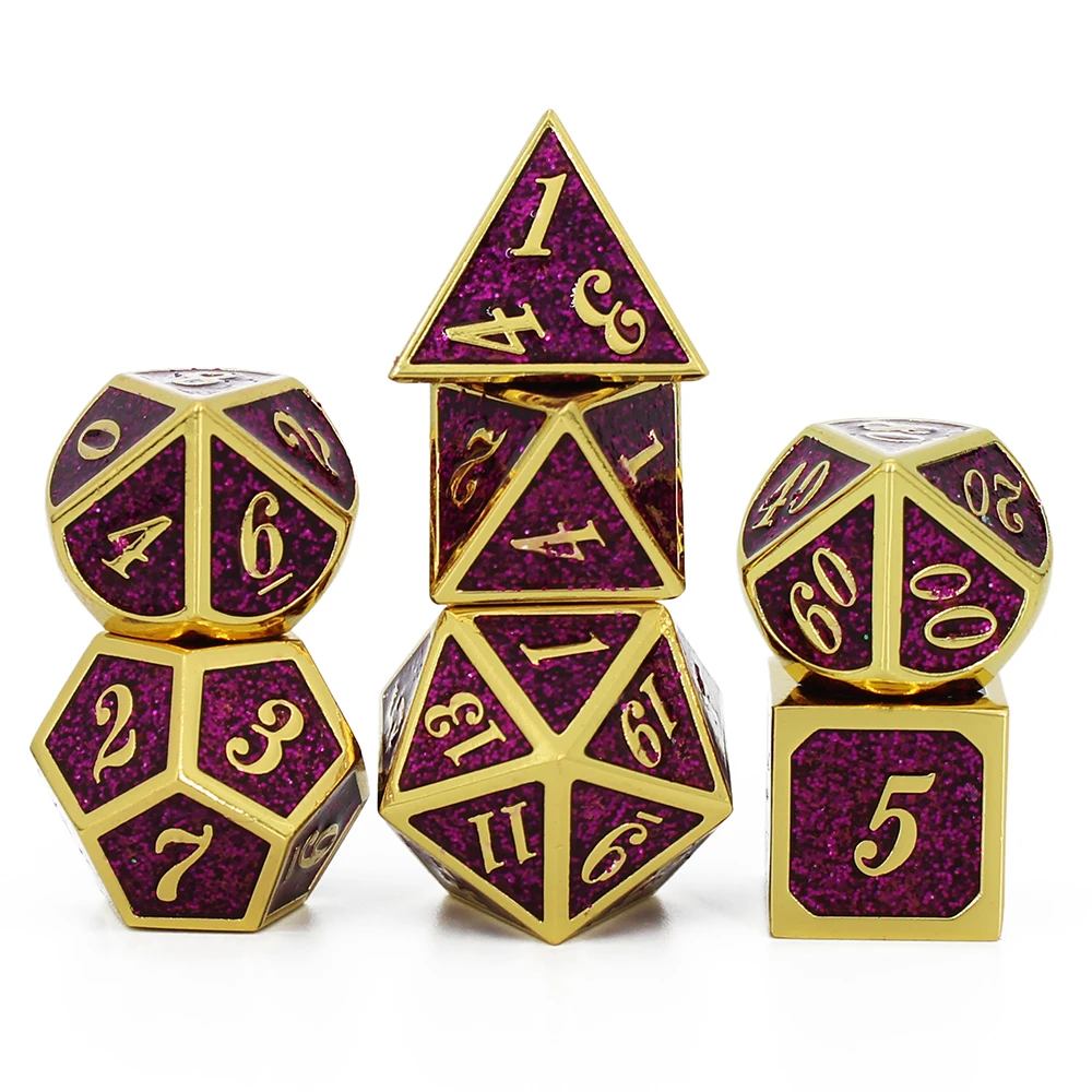 7 шт./компл. набор металлических игральных костей D & D20 D12 D10 % D8 D6 D4 для игры в кости