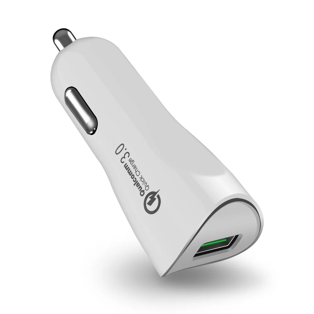 Белый Автомобильное зарядное устройство FDGAO USB Quick Charge 3,0 для iPhone XS X samsung Xiaomi huawei Redmi QC 3,0 Быстрая зарядка мобильного телефона автомобильное зарядное устройство - Цвет: Белый