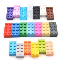 100pcslot kids diy toys 24 plastic building blocks 2x4 assemble educational learning girls boys toys compatible with legoes