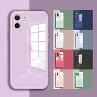 liquid silicone tempered glass case for iphone 11 12 pro max 12 pro 12 mini 11 pro max cell phone camara lens protection cover