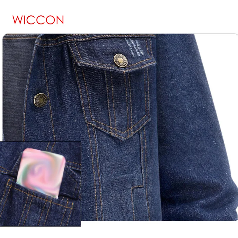 Женская джинсовая куртка большого размера 5XL на осень и зиму короткая с длинным