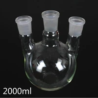 2000ml round bottom 3 neck glass flask with straight necks flask with three mouths for lab glassware