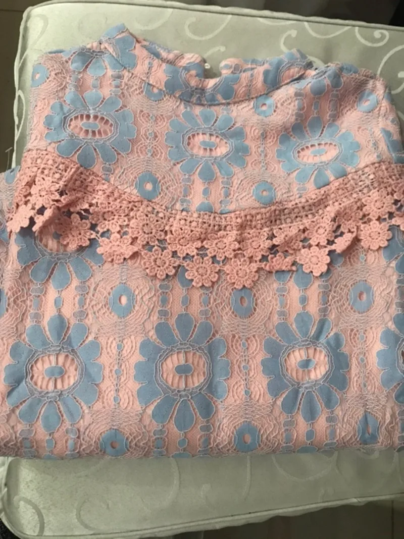 MUMUZI 2019 Весенняя женская кружевная рубашка милый галстук Цветочная блузка с