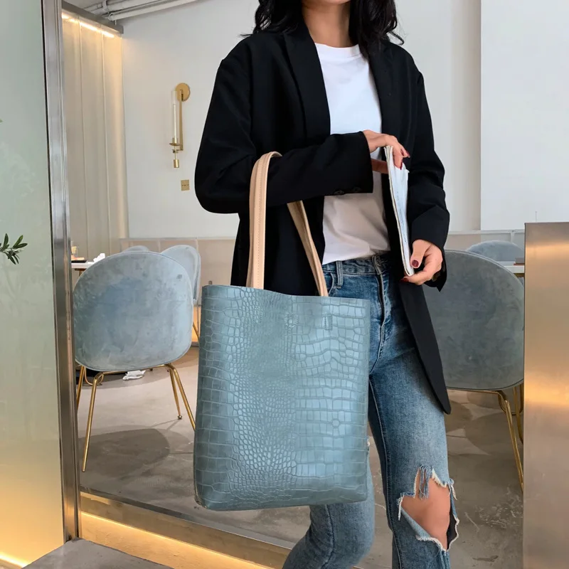 7 кошек Мягкая Повседневная Сумка тоут женские сумки Аллигатор сумка из