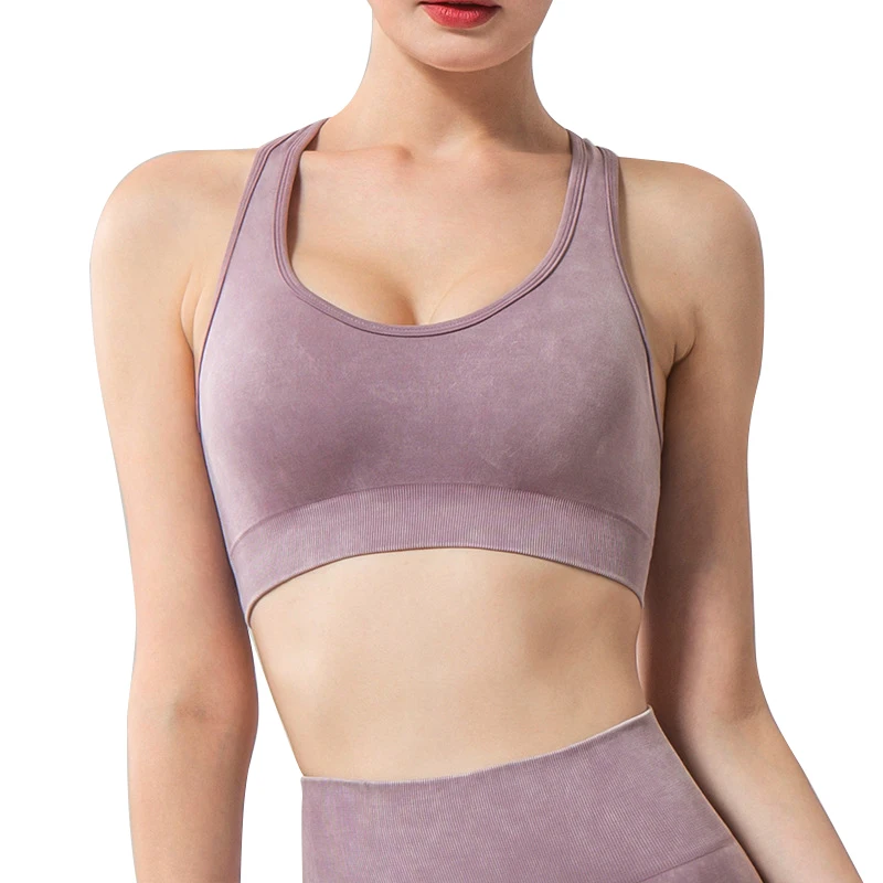 Женский противоударный бесшовный спортивный бюстгальтер для тренажерного зала
