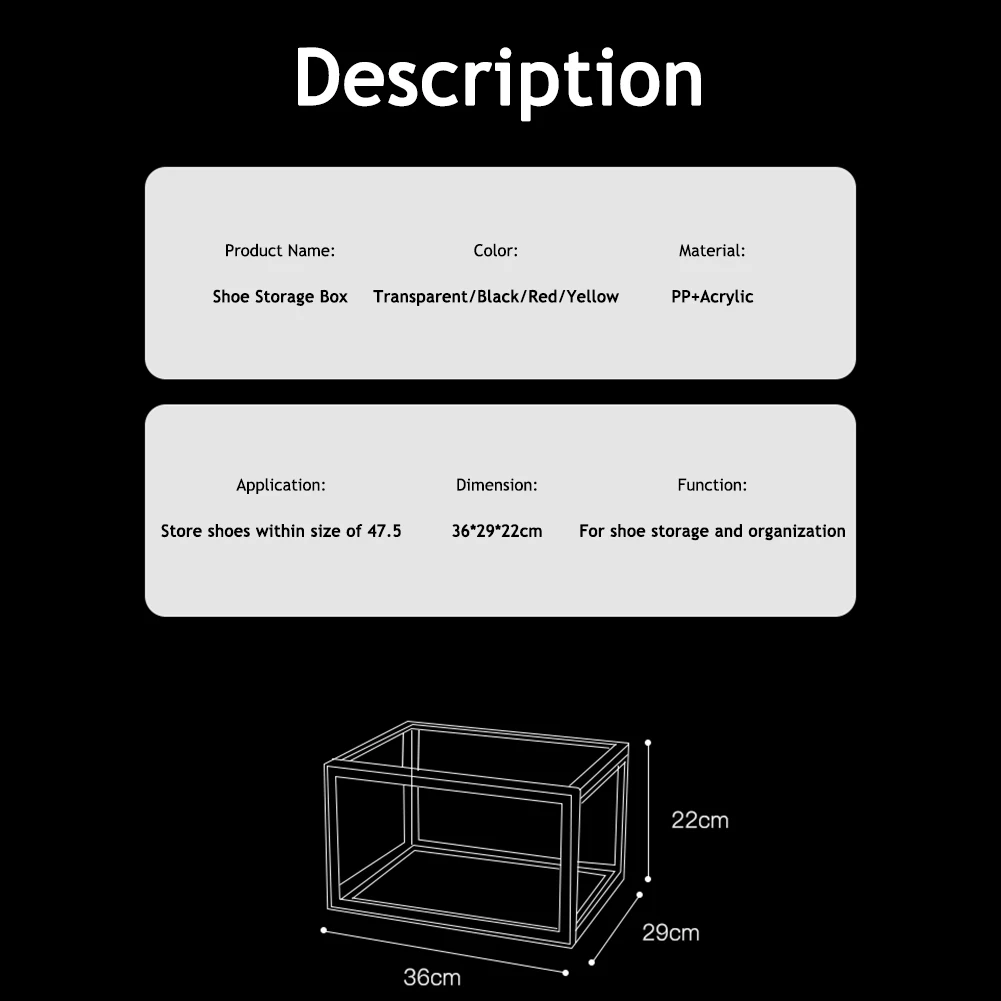 

Stackable Shoe Storage Box with Magnetic Suction Closure Lids Shoe Organizer Containers for Sneakers Clear