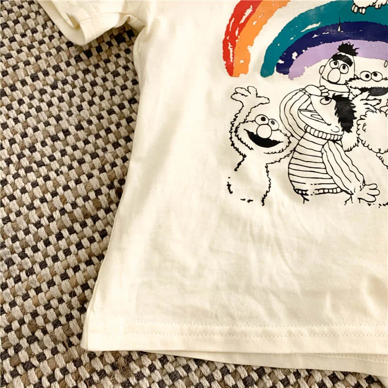 

2021 Spring and Summer New Versatile Round Neck Short Sleeve Hot Stamping Parent Child Printed T-shirt monmy and me outfits