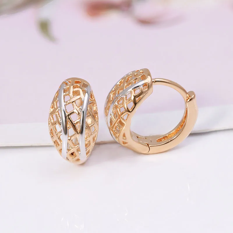 Женские серьги-кольца MxGxFam 18 K белые золотые без камня в классическом стиле |