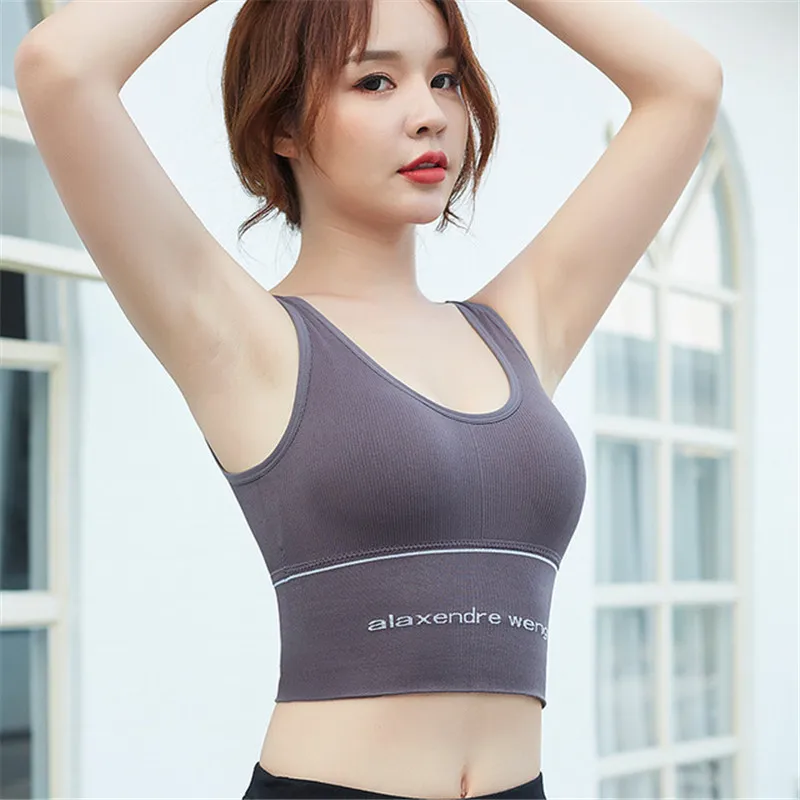 

SBeauty Back Sports Bra Women Padded Sports Top Vest Tops Shock-Proof Gathering High-Intensity Yoga Bra Cotton Underwear Fitness