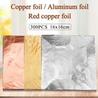 300 sheets 16cm imitation gold silver copper 3 colors foil leaf thin paper for handicrafts painting decorative paper art crafts