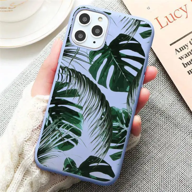 

Banana leaf high quality universal Phone Case Candy Color for iPhone 6 7 8 11 12 s mini pro X XS XR MAX Plus