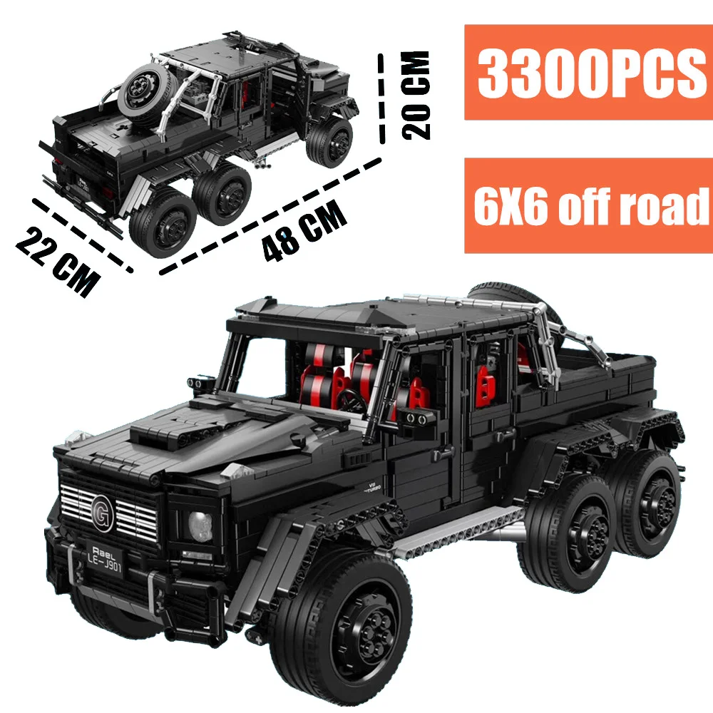 2019 Новая серия MOC Technic 1:8 G63 AMG 6x6 внедорожный автомобиль внедорожник строительные