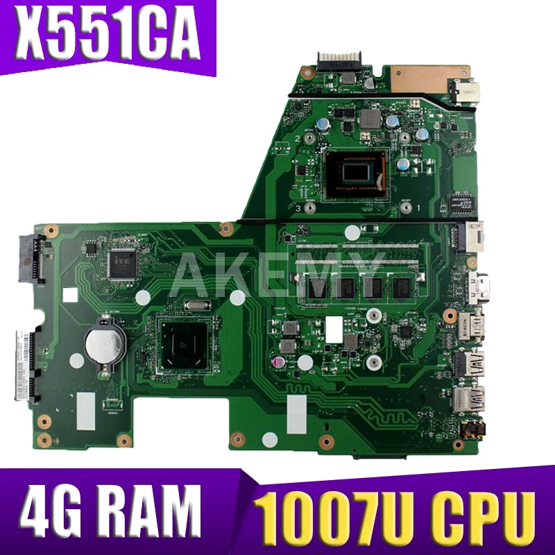 

XinKaidi X551CA Laptop motherboard for ASUS X551CA X551CAP X551C F551C F551CA Test original mainboard 1007U 4G RAM No-Slot