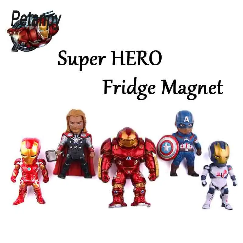 5 шт. креативные ПВХ powerfulThe Мстители серии аниме персонажи Marvel hero 3D магниты на