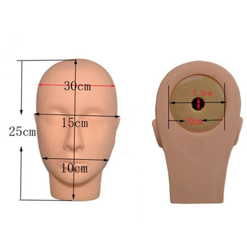 

1Pc NEW-Mannequin Flat Head Silicone Practice False Eyelash Extensions Makeup Model Massage Training Hot Sale