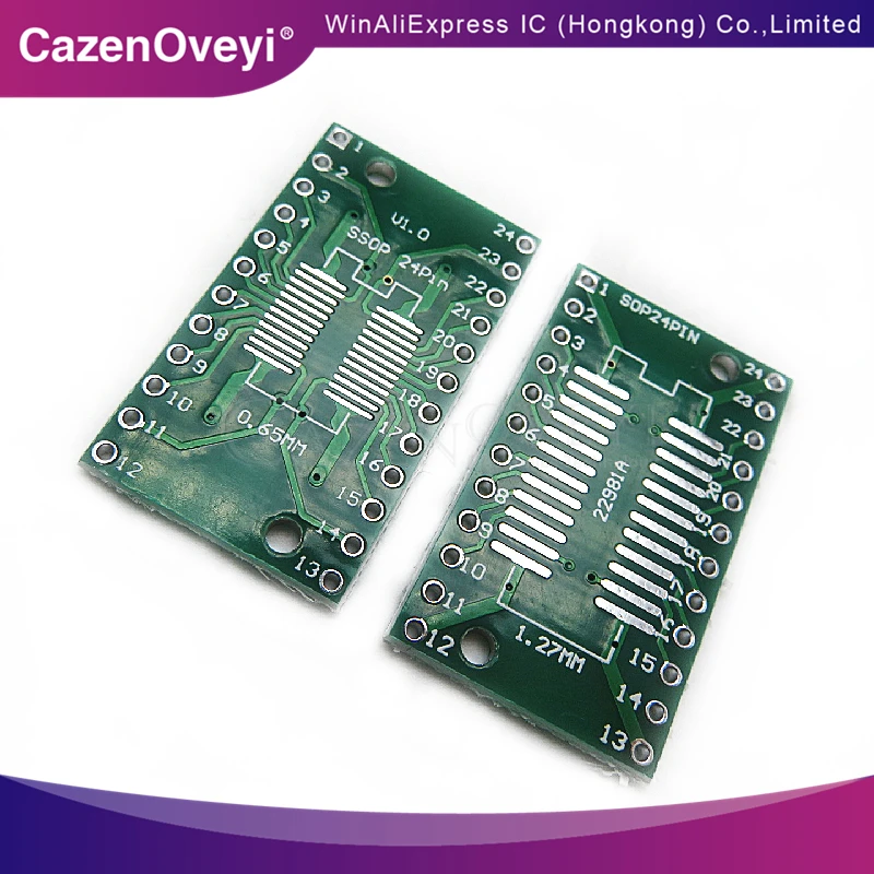

10pcs/lot SOP24 SSOP24 TSSOP24 to DIP24 PCB Pinboard SMD To DIP 0.65mm/1.27mm to 2.54mm DIP Pin Pitch PCB Board Converter Socket