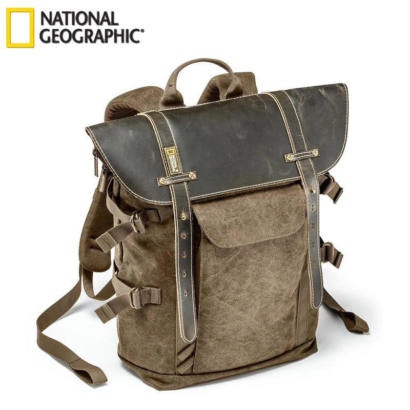 

National Geographic Africa Collection NG A5290 Laptop Backpack SLR Camera Bag Canvas Authentic Leather Photo Bag