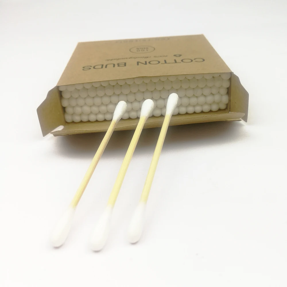 Бамбуковый ватный тампон с двойной головкой 100 шт./упак. женские ватные тампоны