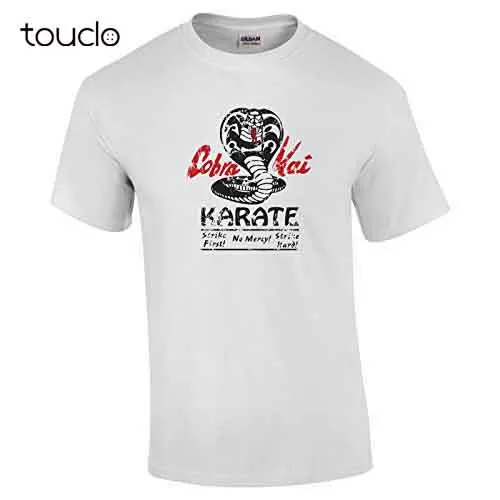 Футболка с принтом кобры Кай для мальчиков повседневная хлопковая рубашка