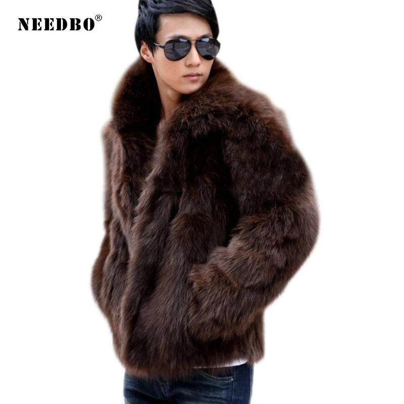 Warm Winter Jackets Men Fur Faux Fox Coat Jacket Oversize Loose Faux Fur Jacket Men Male Streetwear Thicken Outwear Overcoat