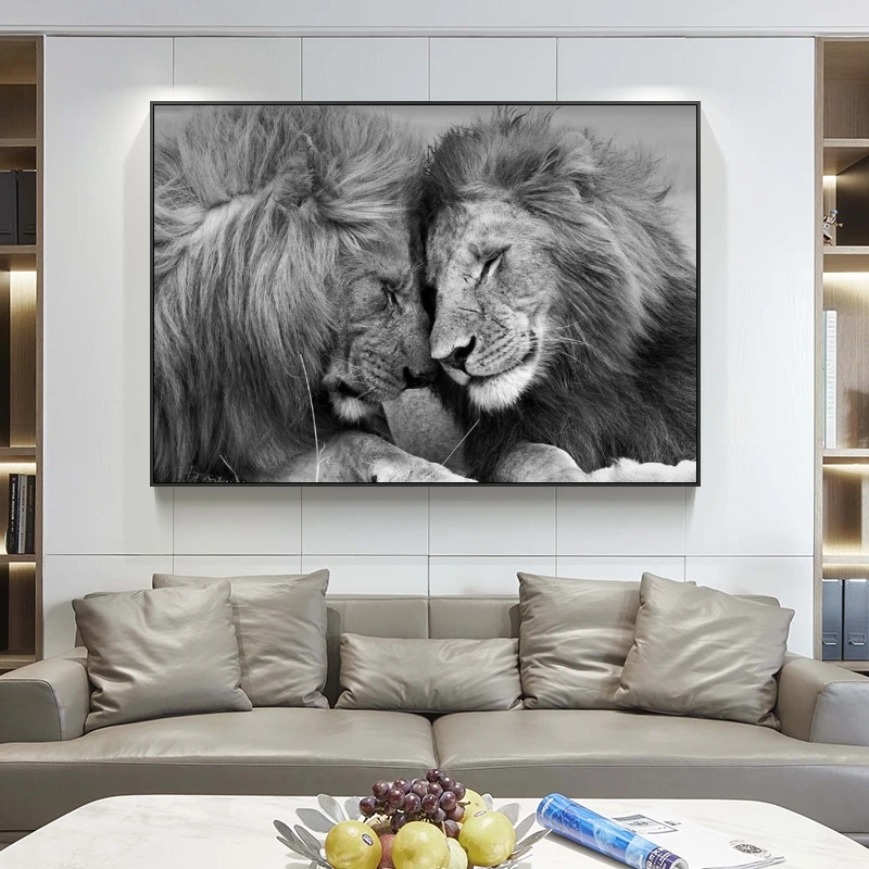 Lions Head To Canvas Painting on The Wall Africa Wild Posters and Prints Animals Art Pictures for Living Room Decor | Дом и сад