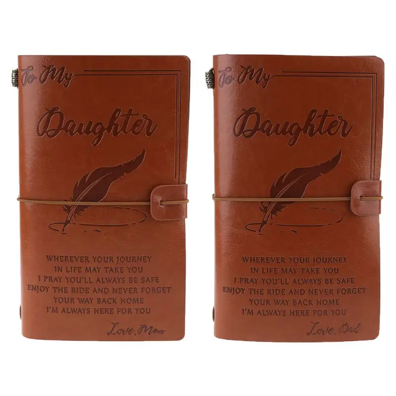 

Vintage Engraved Faux Leather Journal Notebook Diary to My Dad Mom Travel Notepad Gift 20x12cm