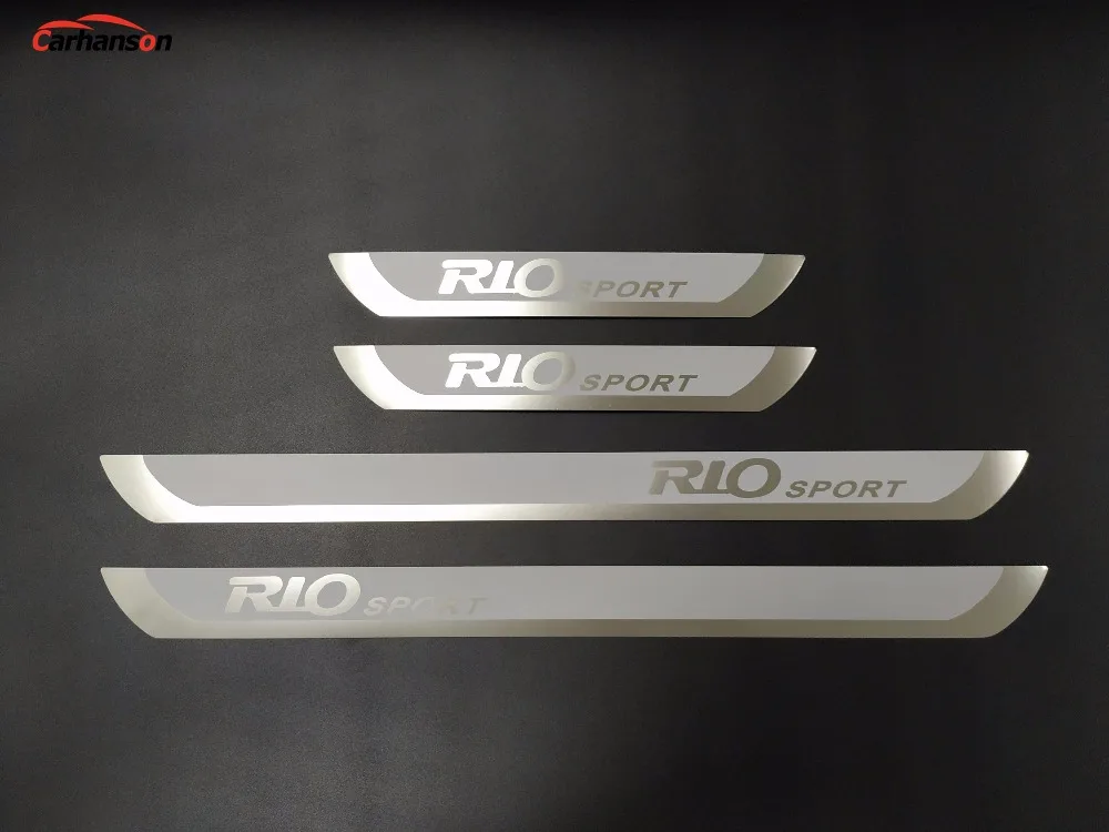 Для KIA RIO Накладка дверного порога 5 4 3 Аксессуары Нержавеющая сталь потертости