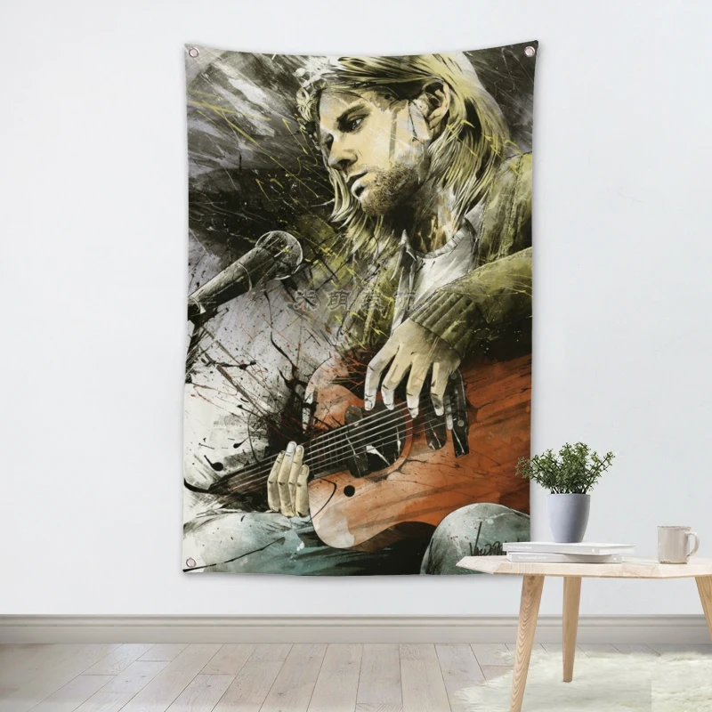 Kurt Cobain рок постер музыкальной группы настенный стикер свитки Бар Кафе спальня