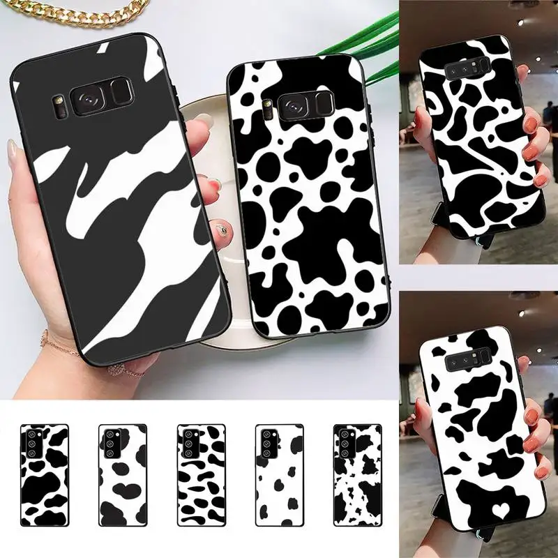

New White Black Cow Symbol Pattern Print Phone Case For Samsung Galaxy Note10Pro Note20ultra cover for note20 note10lite M30S