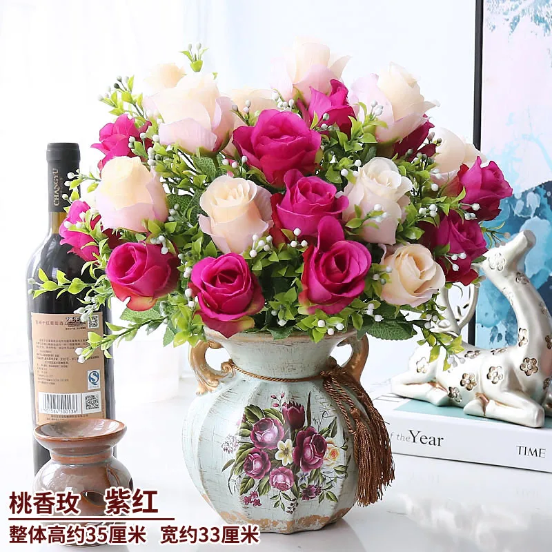 Роскошный набор искусственных цветов в европейском стиле ваза для сервировки