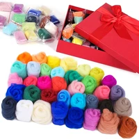 nonvor 36 colors wool felt craft kit needle felting starter with gift box fibre wool yarn roving for craft household sewing tool