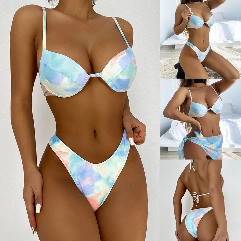 

Женский купальник, купальник с завязкой, комплект бикини с высоким вырезом