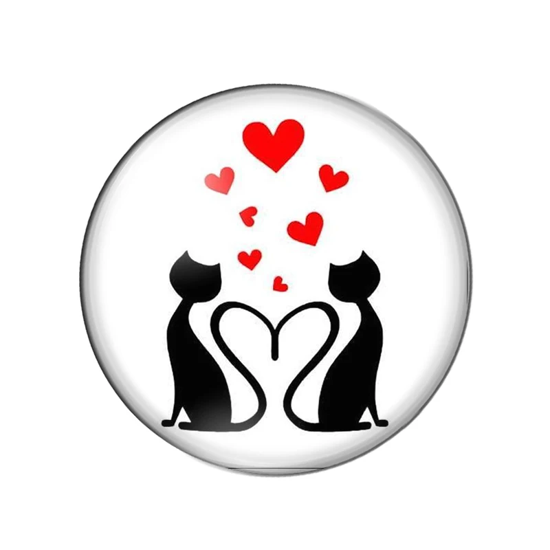Модные милые Мультяшные коты красота 12 мм/18 мм/20 мм/25 мм круглые фото стекло