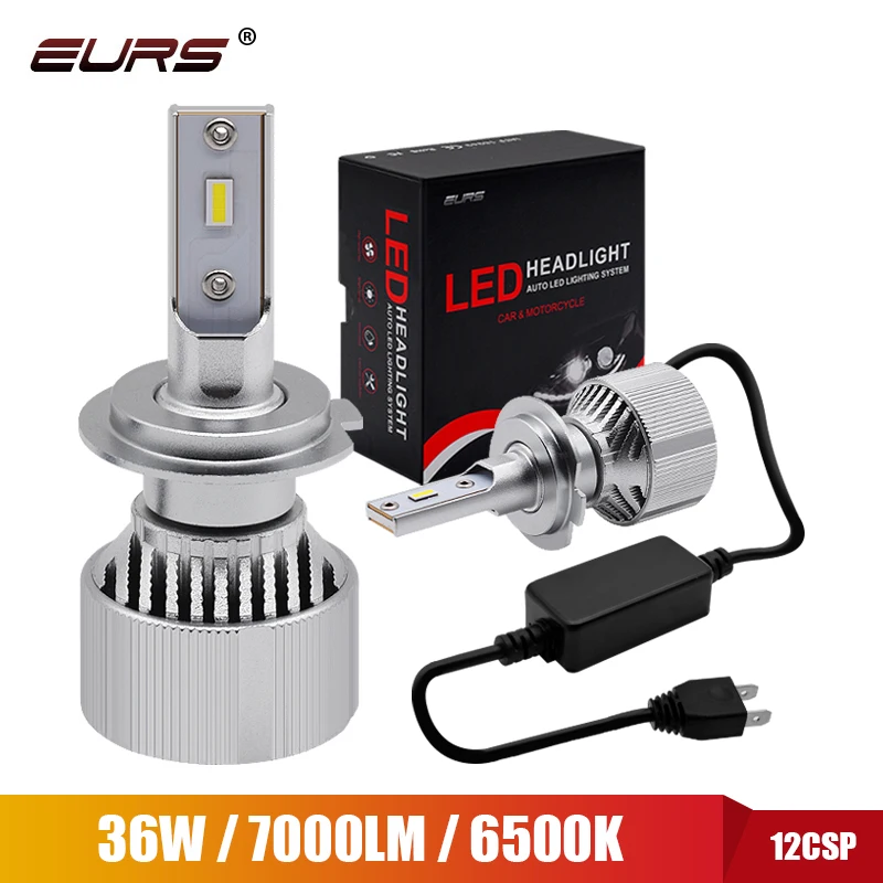 

EURS h7 led X9 Универсальный Автомобильный головной светильник h4 led Hi/Lo луч, светильник s лампочки CSP 6500k 7000lm автомобильные аксессуары, противотума...