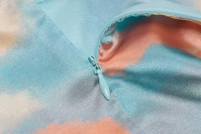 

Siddons Retro Colorful Print High Quality Silk Dress Women Elegant Casual Streetwear Summer Ladies Tassel Bodycon Mini Dresses