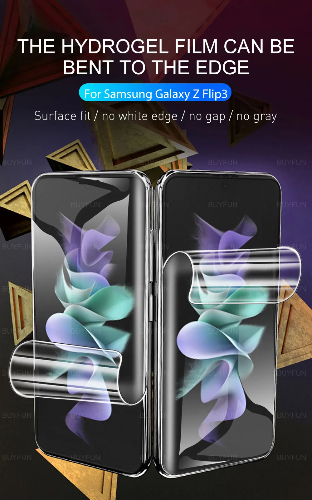 3pcs hydrogel film screen protector for samsung z flip 3 5g soft protect film for samsung galaxy z flip flip3 phone safety film free global shipping