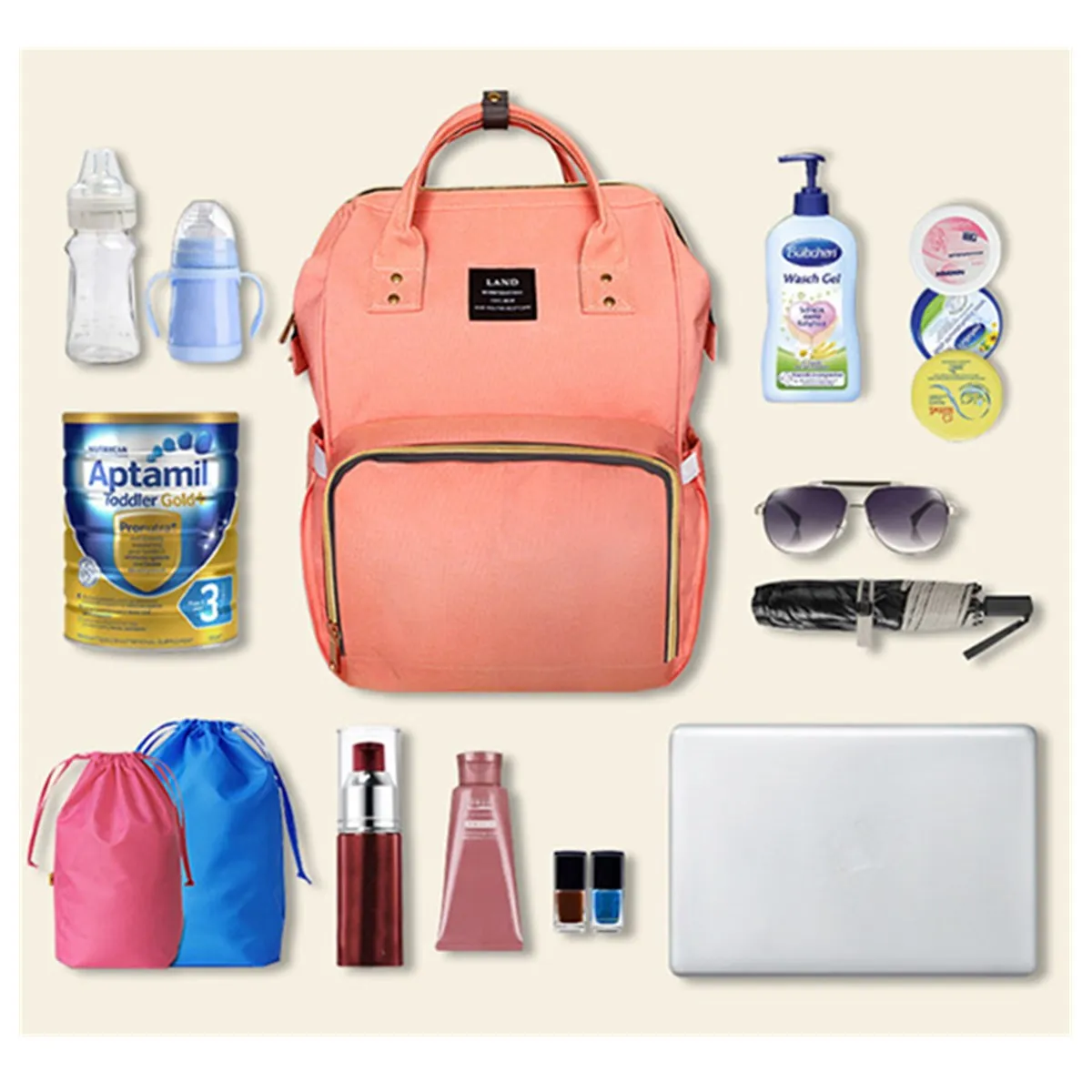 

Fashion Mummy Maternity Nappy Bag Large Capacity Nappy Bag Travel Backpack Nursing Bag for Baby Care 24L Women's Fashion Bag