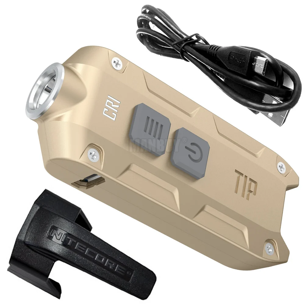 Топ продаж NITECORE TIP TIPCRI TIPSS металлический кнопочный светильник+ многоцелевой зажим+ USB зарядный фонарь с кабелем Повседневный походный EDC