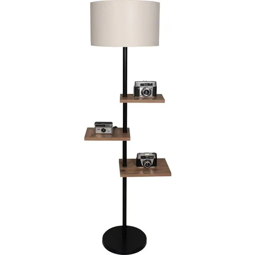 Custom Design Lighting and Decor 3 Shelf Floor Lamp Indoor Night Living Room Lamp