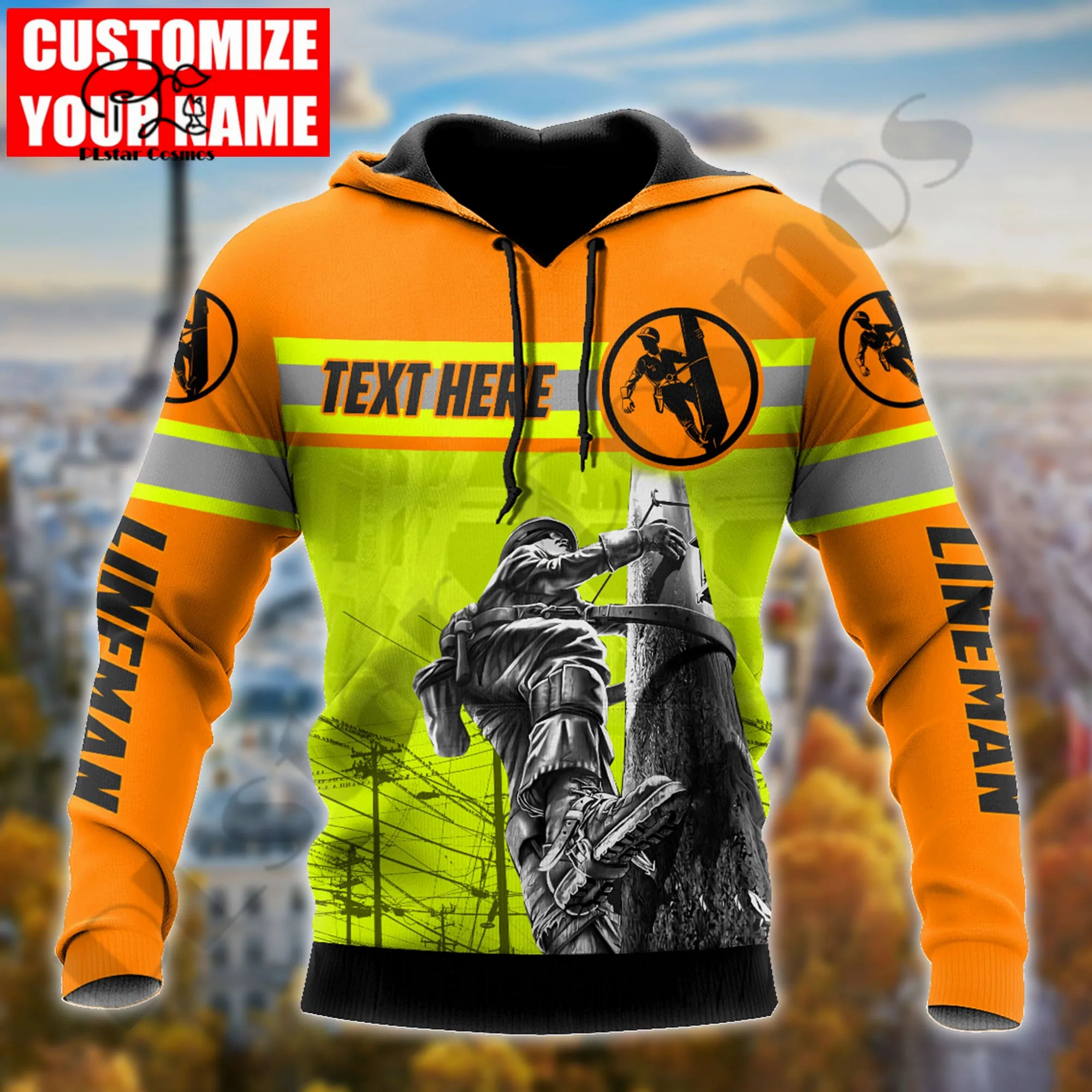 

Новейшие художественные толстовки PLstarCosmos 3 с принтом Lineman, подарок с именем на заказ, уникальная уличная одежда в стиле Харадзюку, повседнев...