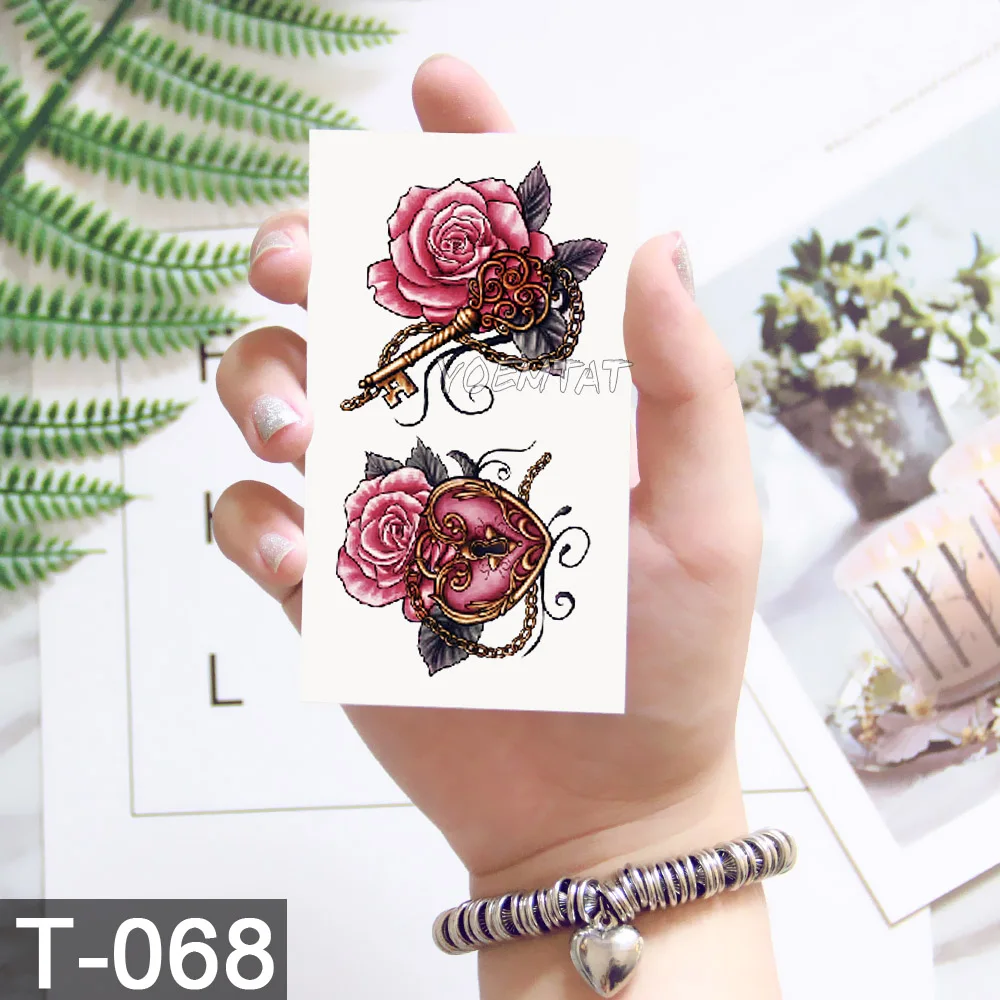 

10.5x6cm Flowers rose lotus Design Fashion Temporary Tattoo Stickers Temporary Body Art Waterproof Tattoo Pattern Wholesales